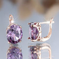 Rose Gold Amethyst Stud Earrings