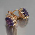Gold Amethyst Crown Earrings