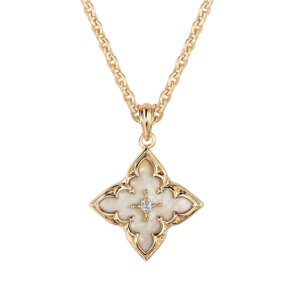 Brown Clover Pendant Necklace | Gold