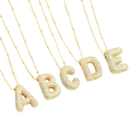 Bubble Letter Initial Necklace | Gold