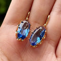 Gold Sapphire Drop Earrings