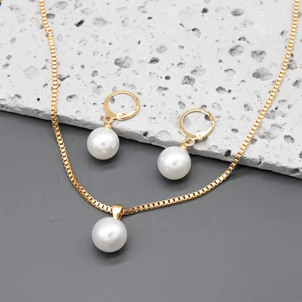 Golden Pearl Jewelry Set | Gold