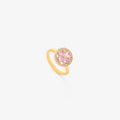 Pink Heart Bloom Spinning Ring | Gold