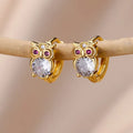Crystal Animal Hoop Earrings