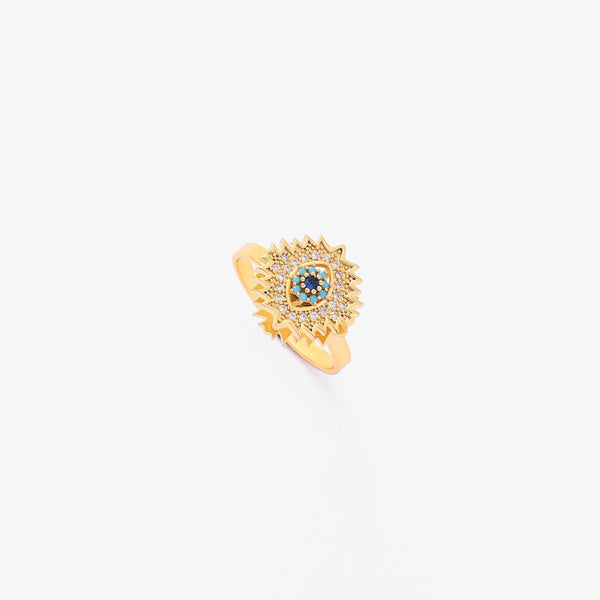 Sapphire Sunburst Spinning Ring | Gold