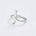 Silver Cat Motif Ring